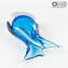 Florero Fish - Cyan Sommerso - Cristal de Murano original OMG