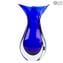 Vaso Fish - Blu Sommerso - Vetro di Murano Originale OMG