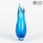 Vase Swallow - Cyan Sommerso - Verre de Murano Original OMG