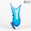 Vase Swallow - Cyan Sommerso - Original Murano Glass OMG