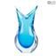 Vase Swallow - Cyan Sommerso - Original Murano Glass OMG