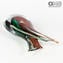 Ваза Рыба - красный и зеленый соммерсо - Original Murano Glass OMG