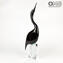 Black Heron Male-Glass Sculpture-Original Murano Glass OMG