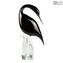 Black Heron Female - Escultura de vidrio - Vidrio de Murano original OMG