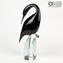 Black Heron Female - Glass Sculpture - Original Murano Glass OMG
