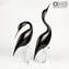 Black Heron Female - Glasskulptur - Original Murano Glass OMG