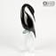 Black Heron Female - Escultura de vidrio - Vidrio de Murano original OMG