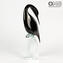 Black Heron Female - Sculpture en verre - Verre de Murano original OMG