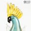 Blue Marine Parrot - Glass Sculpture - Original Murano Glass OMG