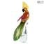 Pássaro papagaio macho - escultura em vidro - vidro original de Murano OMG