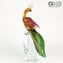 Perroquet femelle - Sculpture en verre - Verre de Murano original OMG