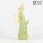 Green Angel - com folha de ouro - Original Murano Glass Omg