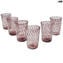 Set of 6 Drinking glasses - Baleton - Original Murano Glass OMG