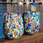 Juego de 2 vasos para beber - Arlecchino - Cristal de Murano original OMG