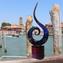 Liebeswelle - Skulptur aus Chalzedon - Original Murano Glass Omg