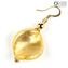 Earrings Stones of Lake Ravello - With Pure Gold - Original Murano Glass OMG