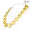 Collier Coeurs Pierres Ravello - Feuille d'or 24 carats - Verre de Murano Original OMG