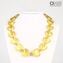 Collier Coeurs Pierres Ravello - Feuille d'or 24 carats - Verre de Murano Original OMG