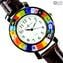Montre Unisexe - Noir et Millefiori - Verre de Murano Original OMG