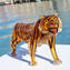 老虎Malesia雕塑原版Murano玻璃