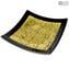 Placa Gold Edge - Preto - Vidro Murano Original OMG