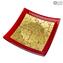 Plate Gold Edge - Red - Original Murano Glass OMG