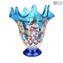 宜必思淺藍色-花瓶-穆拉諾玻璃Millefiori