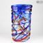 Harlekin Vase - Blau - Original Murano Glas