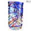 Harlequin Vase - Blue - Original Murano Glass