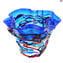 قطعة مركز هارلكوين - أزرق - زجاج مورانو الأصلي OMG
