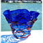 قطعة مركز هارلكوين - أزرق - زجاج مورانو الأصلي OMG
