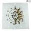 Reloj de pared - Sol y luna blanco - Cristal de Murano original OMG