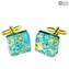 Cufflinks - Light blue - Original Murano Glass OMG