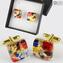 Boutons de manchette - Multicolore - Verre de Murano Original OMG