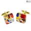 Boutons de manchette - Multicolore - Verre de Murano Original OMG