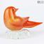 Moineau rouge - Sculpture en verre - Verre de Murano original OMG