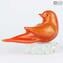 Moineau rouge - Sculpture en verre - Verre de Murano original OMG