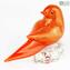 Moineau rouge - Sculpture en verre - Verre de Murano original OMG