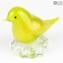 Yellow Sparrow - Glass Sculpture - Original Murano Glass OMG