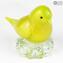 Moineau jaune - Sculpture en verre - Verre de Murano original OMG