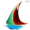 Sailing Boat Wave - Sculpture en verre