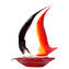Sail Boat  - Glass sculpture - Original Murano Glass OMG