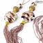 Collier Giulia - Rose - Verre de Murano Original OMG