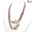 Collier Giulia - Rose - Verre de Murano Original OMG