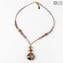 Collier Gaia - Rose - Verre de Murano Original OMG