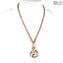 Collier Big Beed - Rose - Verre de Murano Original OMG