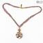 Collier Big Beed - Rose - Verre de Murano Original OMG