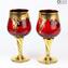 Lot de 2 Verres Trefuochi Rouge - You & Me - Verre de Murano Original