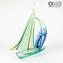 帆船-戛納和金銀絲-原裝穆拉諾玻璃OMG
