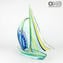 قارب شراع - كان و تخريمية - زجاج مورانو الأصلي OMG